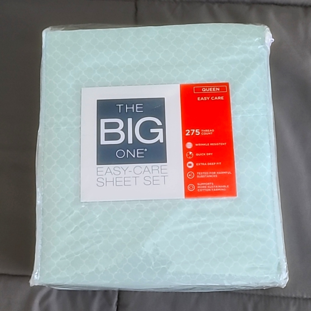 8/25 The Big One Queen Sheet Set turquoise NWT
